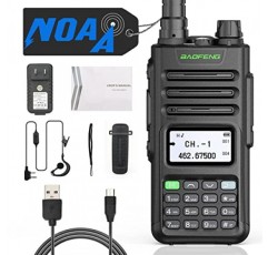BAOFENG GMRS 라디오 GM-15 Pro 충전식 장거리 워키토키(UV-5R 최신 세대) 양방향 라디오, GMRS 중계기 가능, USB-C 충전기 케이블이 포함된 NOAA 듀얼 밴드 라디오