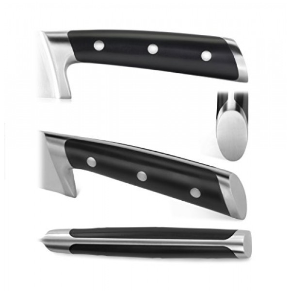 Cangshan TS 시리즈 1020823 스웨덴 14C28N 강철 단조 5인치 산토쿠 칼 및 나무 칼집 세트