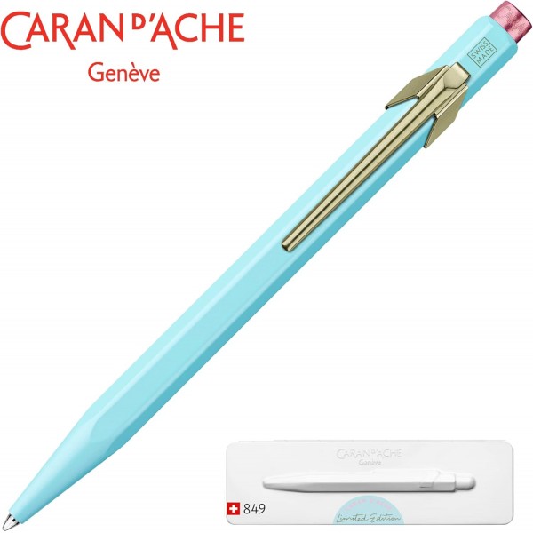 Caran d'Ache 849 볼펜 'Claim Your Style' 에디션 2 - 블루이쉬 페일 그린, 멀티컬러