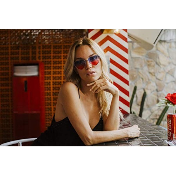 Cheapass 선글라스 여성 하트 모양 고양이 눈 UV-400 색상 변형 플라스틱 여성 여성