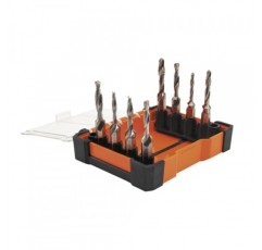 Klein Tools 32217 드릴 탭 도구 키트, 8피스, 알루미늄-황동-구리-플라스틱-연강용, 빠른 연결 전동 공구 호환