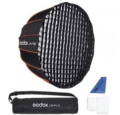 Godox QR-P120 47/120cm 보웬스 마운트 소프트박스(전면 및 내부 디퓨저 포함, 패브릭 그리드, Godox SL60W SL60IID SL60IIBi SL150WII VL150 VL300용)