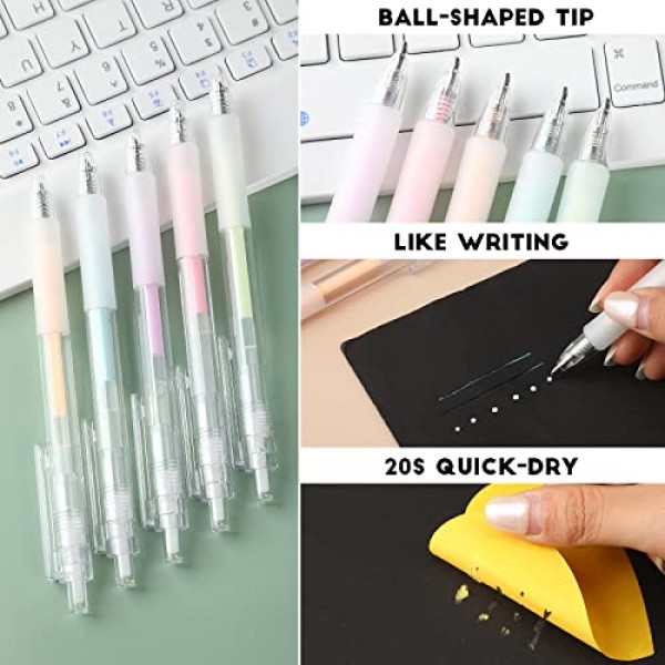 Frienda 6 조각 접착제 펜 30 리필 접착제 빠른 건조 액체 접착제 펜 스크랩북 카드 용 접착제 펜 제작 어린이 학교 공예 용품 만들기