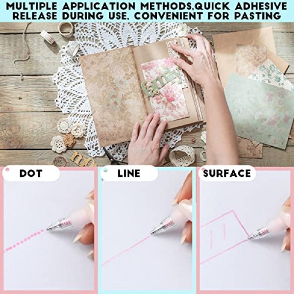 Frienda 6 조각 접착제 펜 30 리필 접착제 빠른 건조 액체 접착제 펜 스크랩북 카드 용 접착제 펜 제작 어린이 학교 공예 용품 만들기