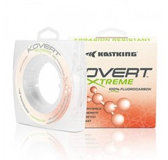 KastKing Kovert Xtreme 100% 탄화플루오르 낚싯줄, 낚시 리더, 극도의 선명도, 빠른 싱킹, 충격 방지, 초저 가시성, 높은 내마모성, 25, 50 및 200 YD 스풀로 제공