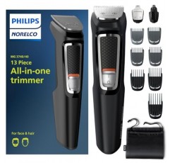 필립스 Norelco 멀티 그루머 올인원 트리머 시리즈 3000-13피스 남성용 수염, 얼굴, 코, 귀 털 트리머 및 이발기용 그루밍 키트 - 블레이드 오일 불필요, MG3740/40