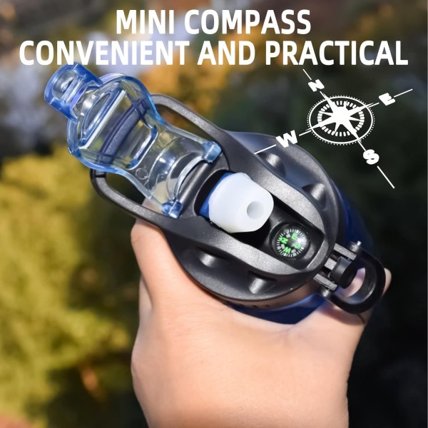 필터가 있는 병 650ml Wasser 이동식 필터가 있는 병 워터 필터 야외 생존 캠핑, 하이킹 및 야외 활동을 위한 BPA 프리 음료수 병 블랙