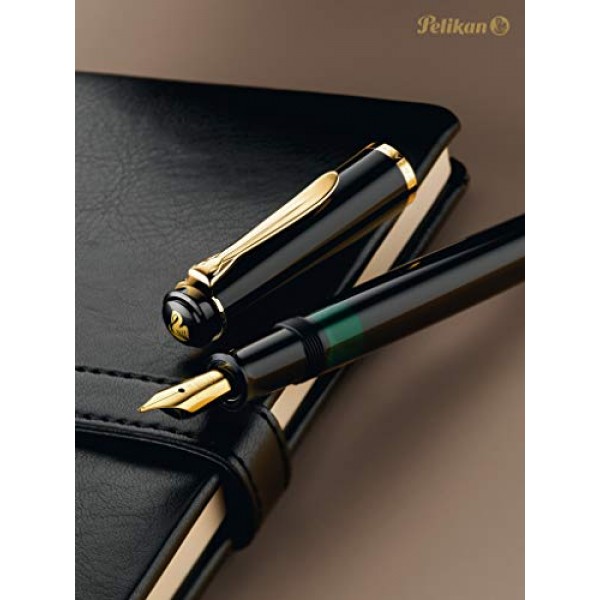 Pelikan Souverän M200 만년필, 고급 펜촉, 블랙, 각 1개(993915)