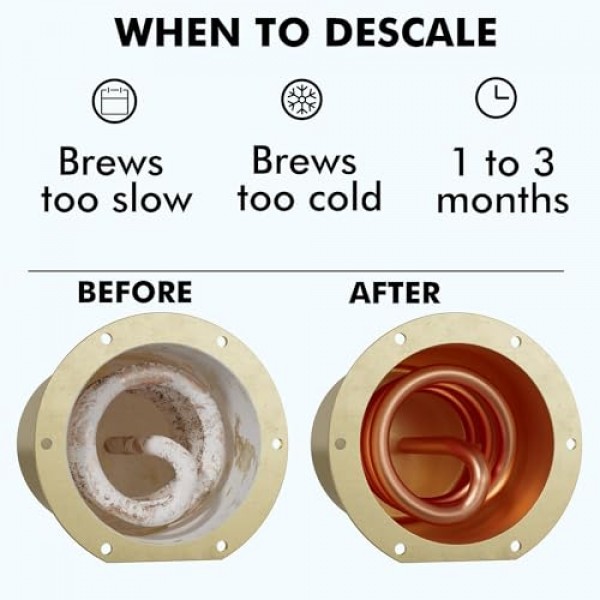 New England Stories Delonghi 호환 석회질 제거 솔루션, Delonghi 기계 청소용으로 특별히 설계된 액체 석회질 제거제 2병(총 10회 사용)