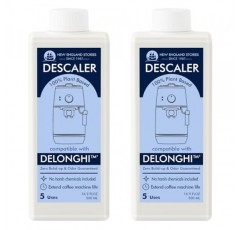 New England Stories Delonghi 호환 석회질 제거 솔루션, Delonghi 기계 청소용으로 특별히 설계된 액체 석회질 제거제 2병(총 10회 사용)