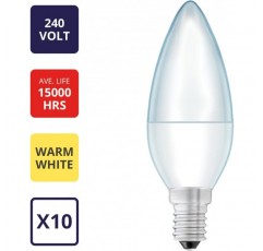 kenable [10팩] Maxim LED 6W(40Watts) 웜 화이트 SES E14 촛불 전구 009780 10개(1팩) 웜 화이트