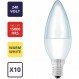 kenable [10팩] Maxim LED 6W(40Watts) 웜 화이트 SES E14 촛불 전구 009780 10개(1팩) 웜 화이트