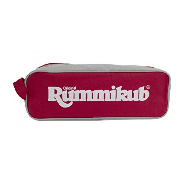 Rummikub - 내구성이 뛰어난 캔버스 보관함/여행용 케이스에 전체 크기 랙과 타일이 들어 있는 완전한 오리지널 게임(Pressman 제작) - Amazon 독점