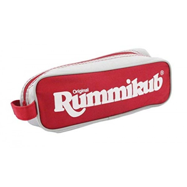 Rummikub - 내구성이 뛰어난 캔버스 보관함/여행용 케이스에 전체 크기 랙과 타일이 들어 있는 완전한 오리지널 게임(Pressman 제작) - Amazon 독점