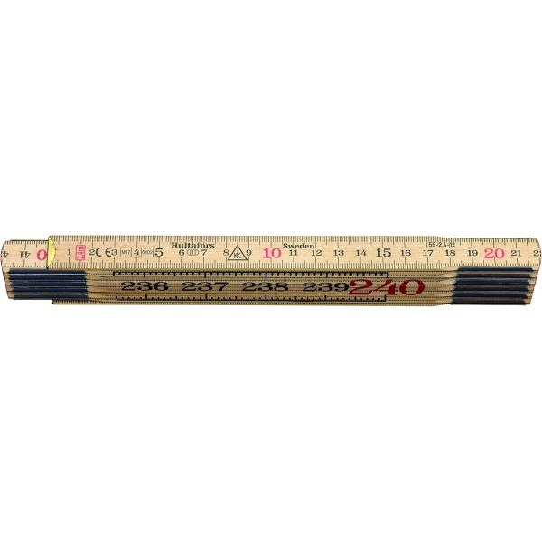 Hultafors 접는 자(길이 2.4m, 스웨덴산 자작나무, 엘라스틱 링크, 히든 링크 연결부) 480208