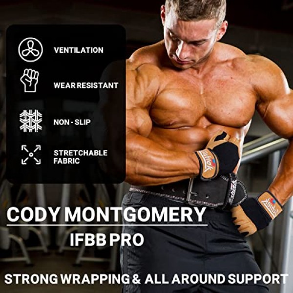 Schiek 스포츠 모델 425 파워 시리즈 역도 장갑 - 패딩 처리된 손바닥이 있는 가죽 체육관 장갑