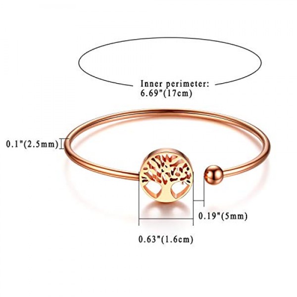 JewelryWe Jewellery 여성용 팔찌 스테인레스 스틸 꽃 생명의 나무 아로마 테라피 디퓨저 에센셜 오일 향수 팔찌 실버