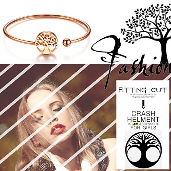 JewelryWe Jewellery 여성용 팔찌 스테인레스 스틸 꽃 생명의 나무 아로마 테라피 디퓨저 에센셜 오일 향수 팔찌 실버