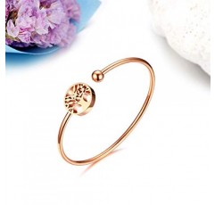 JewelryWe Jewellery 여성용 팔찌 스테인레스 스틸 꽃 생명의 나무 아로마 테라피 디퓨저 에센셜 오일 향수 팔찌 실버