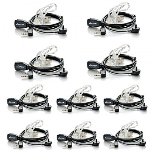 BaoFeng 라디오용 마이크가 있는 LUITON 워키토키 이어폰 Baofeng UV-5R BF-888S용 Retevis 헤드셋 Arcshell Retevis H-777 RT21 RT22 Kenwood 2 Way Radio(10 팩)