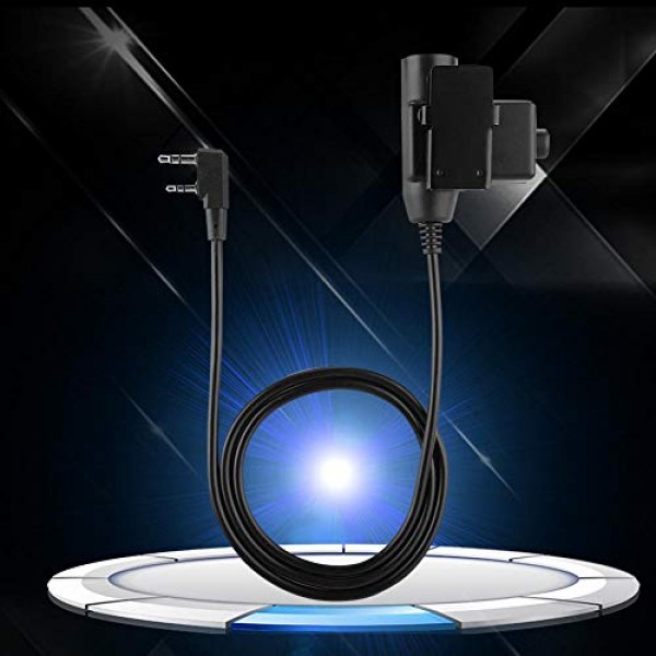 PUSOKEI U94 PTT 시스템 케이블, 2핀 7.0mm 플러그 푸시 투 토크 U94 유형 헤드셋 PTT 전술 소음 감소 케이블, TYT F8, BAOFENG UV5R, MML UV100용