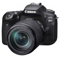 Canon EOS 90D SLR 카메라 - 렌즈 포함 EF-S 18-135mm F3.5-5.6 IS USM(32.5MP, 7.7cm(3인치) 가변 각도 터치 LCD, APS-C 센서, 4K, Full HD, WLAN, Bluetooth ), 검은색