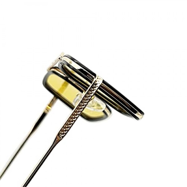 LHSDMOAT 남성 및 여성용 패션 선글라스, 빈티지 Tony Stark Edith 선글라스, 복고풍 금속 프레임 아이언맨 안경, UV400 안경, 장식 안경 프레임