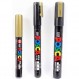 Uni Posca 3 골드 페인트 마커 = 팩당 3가지 포인트 크기: PC-1M(0.7mm), 3M(0.9~1.3mm), 5M(1.8~2.5mm)