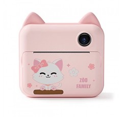 Andoer P1 어린이용 카메라, 즉석 카메라 포토 프린터 어린이용 인쇄 용지 2롤, 32GB SD 카드, WiFi 전송 지원, 자체 접착 인화지에 사용 가능, 어린이를 위한 선물