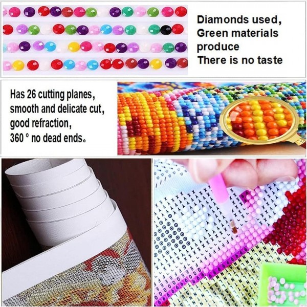 Baby Yoda 다이아몬드 페인팅 키트-Miotlsy 다이아몬드 페인팅 5D 다이아몬드 페인팅 키트, Diy 5D 다이아몬드 아트 거실 침실 홈, 사무실 벽 및 입구 벽 장식