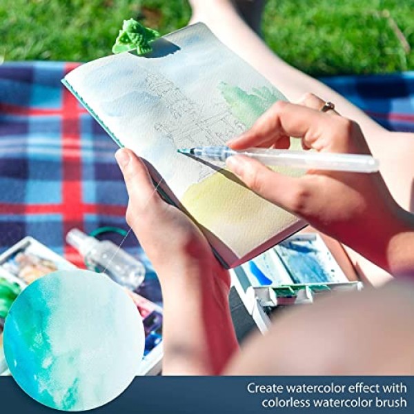 전문 수채화 브러쉬 마커 펜 24가지 색상의 Ohuhu, 수성 드로잉 마커 브러쉬 W/A 블렌딩 아쿠아 펜, 수용성 성인 색칠하기 책 만화 서예