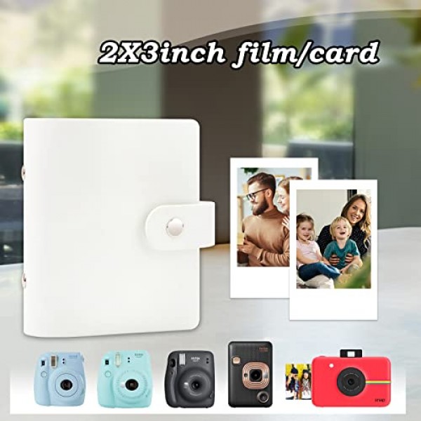 Fujifilm Instax Mini 인스턴트 필름, 폴라로이드 스냅, Z2300, SocialMatic 인스턴트 카메라 및 Zip 인스턴트 프린터용 52 포켓 미니 사진 앨범(흰색, 1팩)