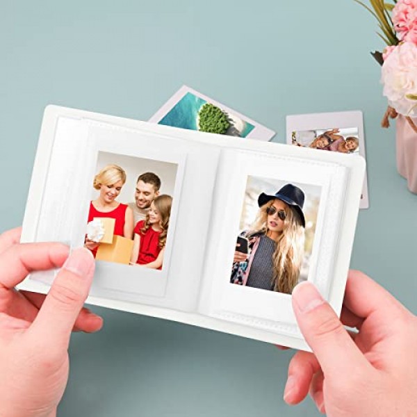 Fujifilm Instax Mini 인스턴트 필름, 폴라로이드 스냅, Z2300, SocialMatic 인스턴트 카메라 및 Zip 인스턴트 프린터용 52 포켓 미니 사진 앨범(흰색, 1팩)