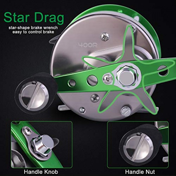 Sougayilang 라운드 베이트캐스팅 릴 근해 바닷물 낚시, 메기,연어/스틸헤드, 스트라이퍼 배스 낚시 릴용 기존 릴 강화 금속 바디