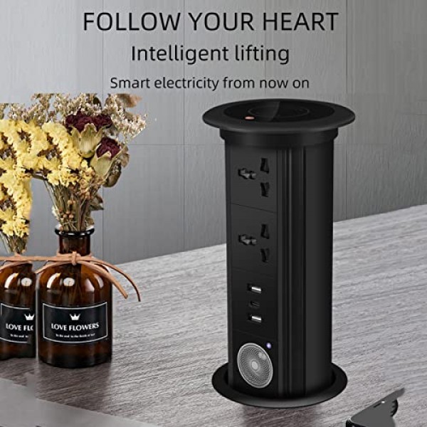 자동 팝업 소켓 범용 표준 플러그 어댑터 USB 블루투스 오디오 리프트 스마트 홈 어플라이언스, threehole + USBsocket