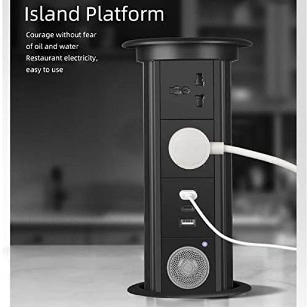 자동 팝업 소켓 범용 표준 플러그 어댑터 USB 블루투스 오디오 리프트 스마트 홈 어플라이언스, threehole + USBsocket