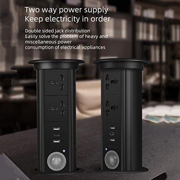 자동 팝업 소켓 범용 표준 플러그 어댑터 USB 블루투스 오디오 리프트 스마트 홈 어플라이언스, threehole + USBsocket