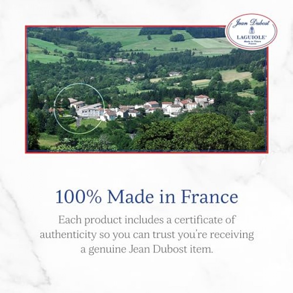 Jean Dubost 6 스테이크 칼 손잡이 나무 블록, 리넨