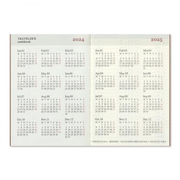 트래블러스 노트, 리필, 2024, 여권 사이즈, 주간 14476006 (2024년 1월 시작)