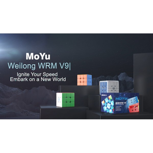 MoYu WeiLong WRM V9 3x3 스피드 큐브 스티커 없는 어린이용 퍼즐 큐브