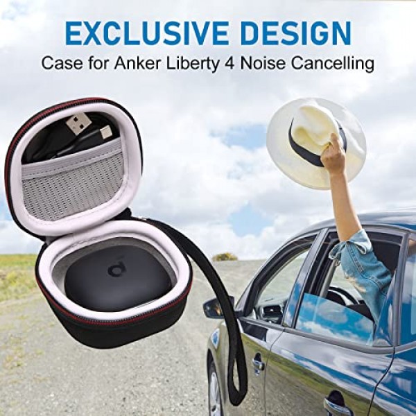 Anker Liberty 4/Liberty 3 Pro의 Soundcore용 LTGEM EVA 하드 케이스 - 여행용 보호 운반용 보관 가방(판매 케이스만)