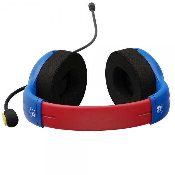 닌텐도 스위치용 PDP 게이밍 ​​AIRLITE 스테레오 헤드폰 - PC, iPad, Mac, 노트북 호환 - 소음 제거 마이크, 가볍고 부드럽고 편안한 온이어 헤드폰 - MARIO Mario Red