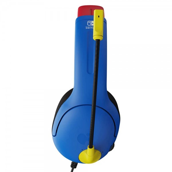 닌텐도 스위치용 PDP 게이밍 ​​AIRLITE 스테레오 헤드폰 - PC, iPad, Mac, 노트북 호환 - 소음 제거 마이크, 가볍고 부드럽고 편안한 온이어 헤드폰 - MARIO Mario Red