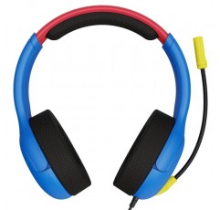 닌텐도 스위치용 PDP 게이밍 ​​AIRLITE 스테레오 헤드폰 - PC, iPad, Mac, 노트북 호환 - 소음 제거 마이크, 가볍고 부드럽고 편안한 온이어 헤드폰 - MARIO Mario Red