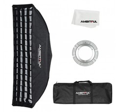 AMBITFUL 소프트박스 스트립 FW22x90/9''x 35'' 허니콤 그리드 보웬스 소프트박스, 허니컴 그리드 + 휴대용 가방 포함, 보웬스 마운트 램프용(FW22x90/9''x 35'')