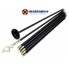 12 x Pcs Marksman 드레인 로드 세트 전문 헤비 듀티 차단 해제 플런저 이중 웜 나사 9M 차단되지 않은 배수 파이프 청소 거터 도로 차단기 영국 무료 P&P