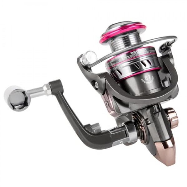 바닷물 낚시 릴, 스피닝 릴 스테인레스 스틸 볼 베어링, 크기 1000은 얼음 낚시에 적합하며 P26.5LB 탄소 섬유 드래그로 매우 부드럽습니다.