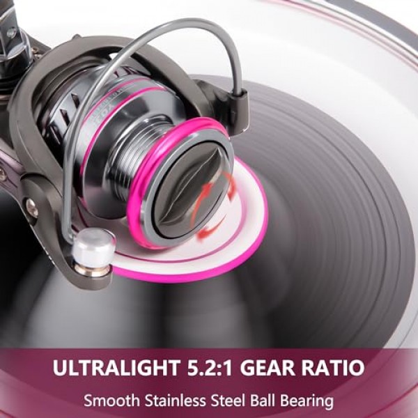 바닷물 낚시 릴, 스피닝 릴 스테인레스 스틸 볼 베어링, 크기 1000은 얼음 낚시에 적합하며 P26.5LB 탄소 섬유 드래그로 매우 부드럽습니다.