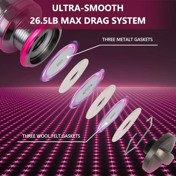 바닷물 낚시 릴, 스피닝 릴 스테인레스 스틸 볼 베어링, 크기 1000은 얼음 낚시에 적합하며 P26.5LB 탄소 섬유 드래그로 매우 부드럽습니다.