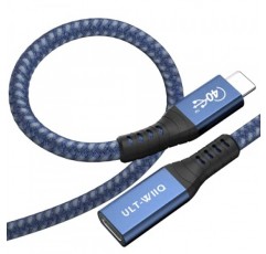 ULT-WIIQ USB4 연장 케이블 0.65FT, Thunderbolt 3 및 4 연장 케이블, 40Gbps 전송